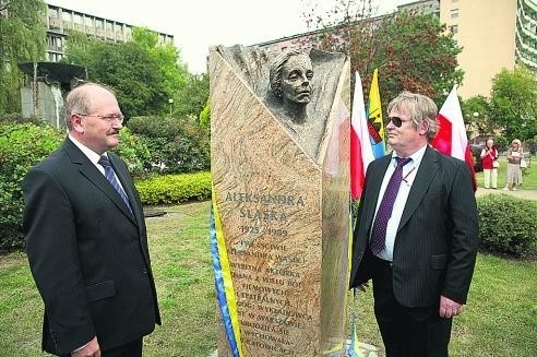 Piotr Uszok, prezydent Katowic i  Szczęsny Górski, syn aktorki