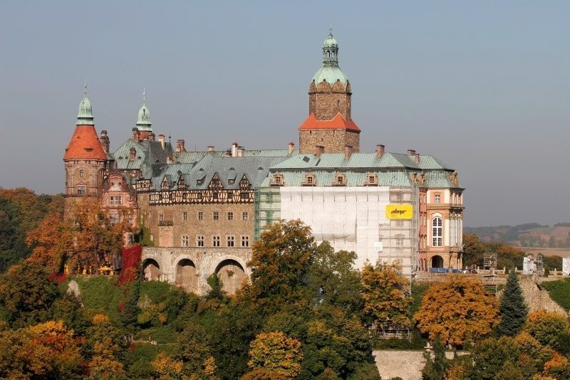Zamek Książ podczas remontu w 2005 r.