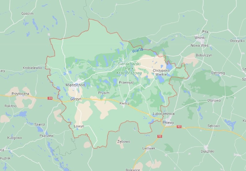 Powiat międzychodzki – 736 km2