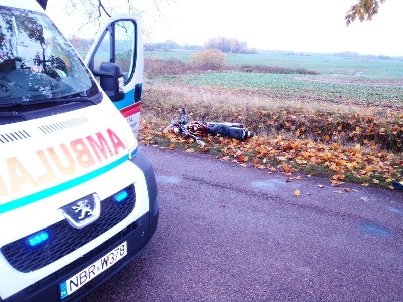 Wypadek motocyklisty w powiecie braniewskim