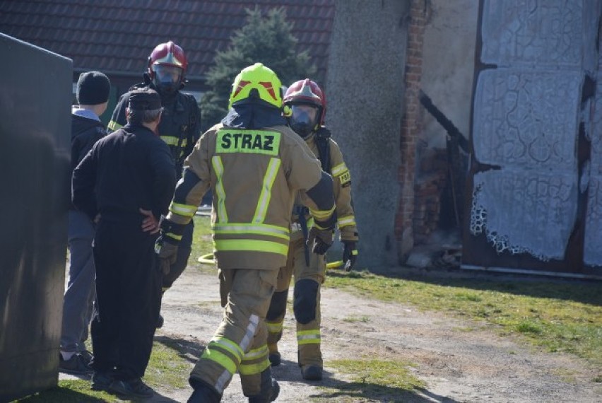 Pożar budynku gospodarczego - trwa dogaszanie [Witkowo, 08.04.2020]