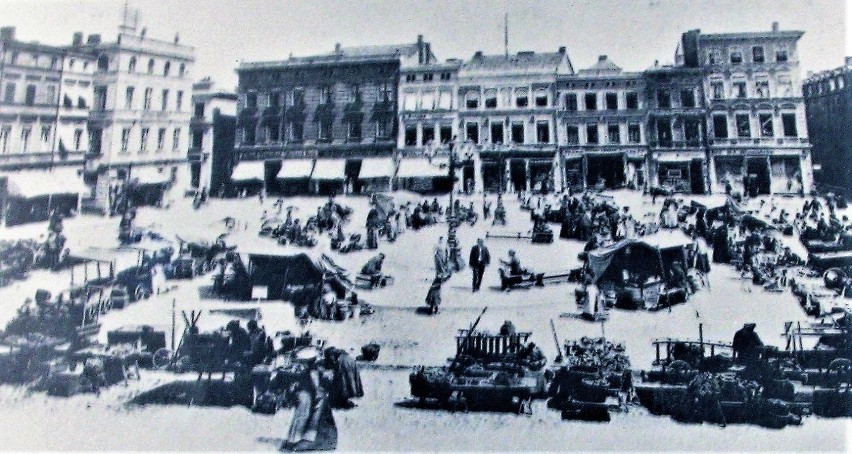 Stary Rynek na fotografii z niemieckich czasów, z okresu...