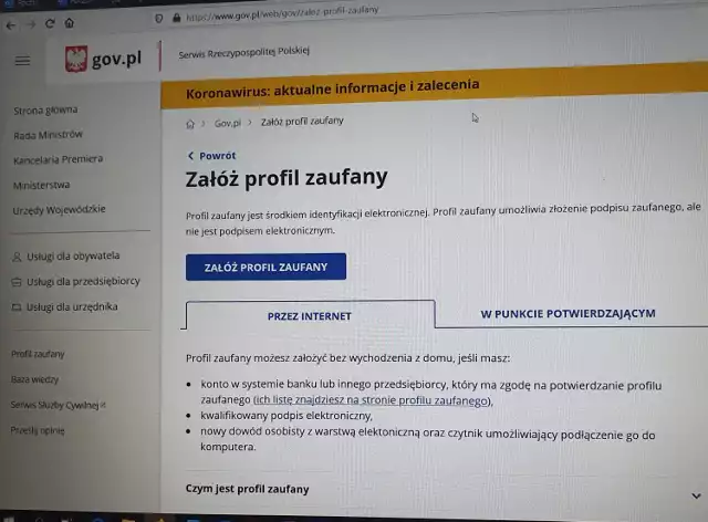 W Urzędzie Miasta w Jaśle można potwierdzić Profil Zaufany.