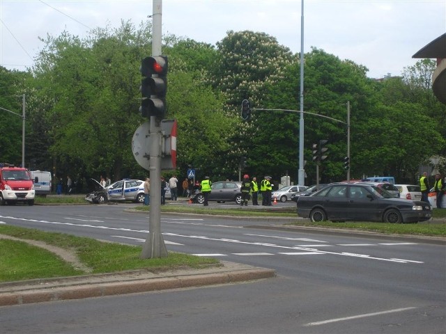 Zderzenie radiowozu z samochodem osobowym w Gdańsku
