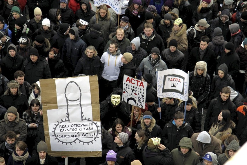 Protest przeciwko ACTA w Lublinie (ZDJĘCIA, WIDEO)