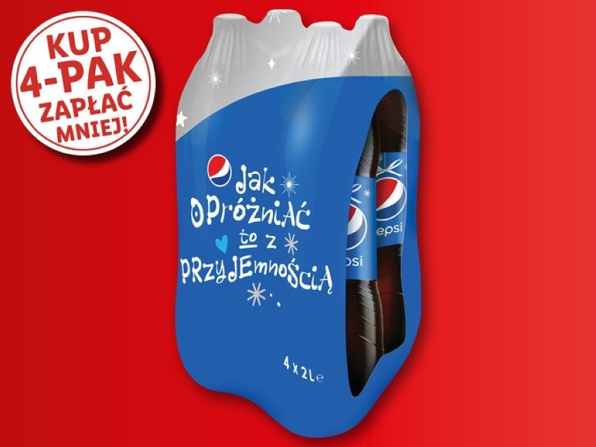 Lidl

Pepsi
KUP 4-PAK ZAPŁAĆ MNIEJ
2,49 zł zamiast 4,99 zł
2...