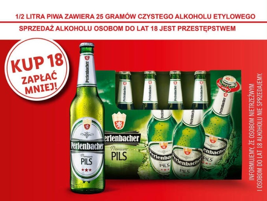 Lidl

Perlenbacher Pils
KUP 18 ZAPŁAĆ MNIEJ
1,74 zł zamiast...