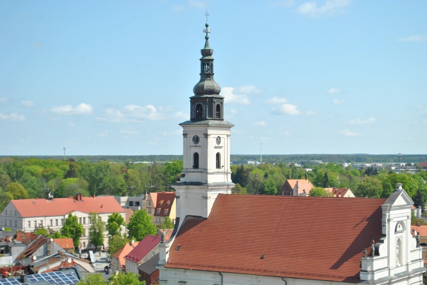 Spójrzcie na Wolsztyn z wieży Kościoła Wiebowstąpienia Pańskiego