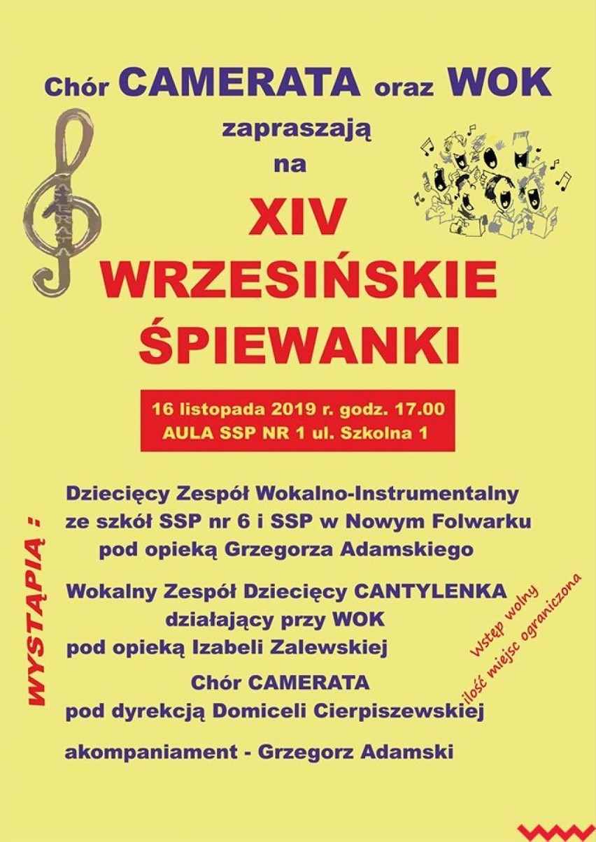 Chór Camerata oraz Wrzesiński Ośrodek Kultury zapraszają na “Śpiewani Patriotyczne” [ZAPOWIEDŹ]