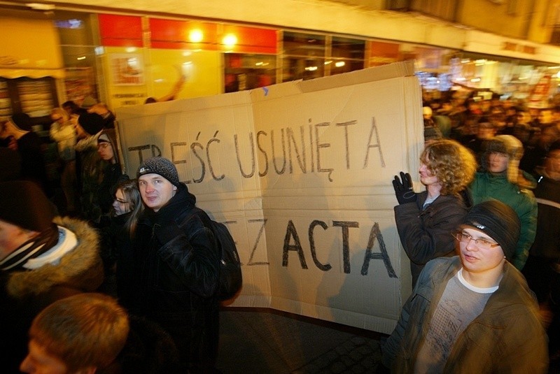 Demonstracja przeciw ACTA we Wrocławiu (ZDJĘCIA)