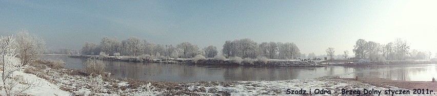 Panorama. Przeprawa promowa - Brzeg Dolny - zima 2011r.