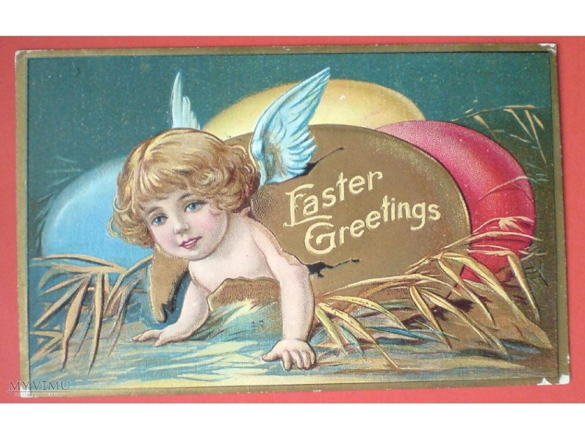 Wielkanocna pocztówka z USA. Kartka wydana nakładem John 'a...