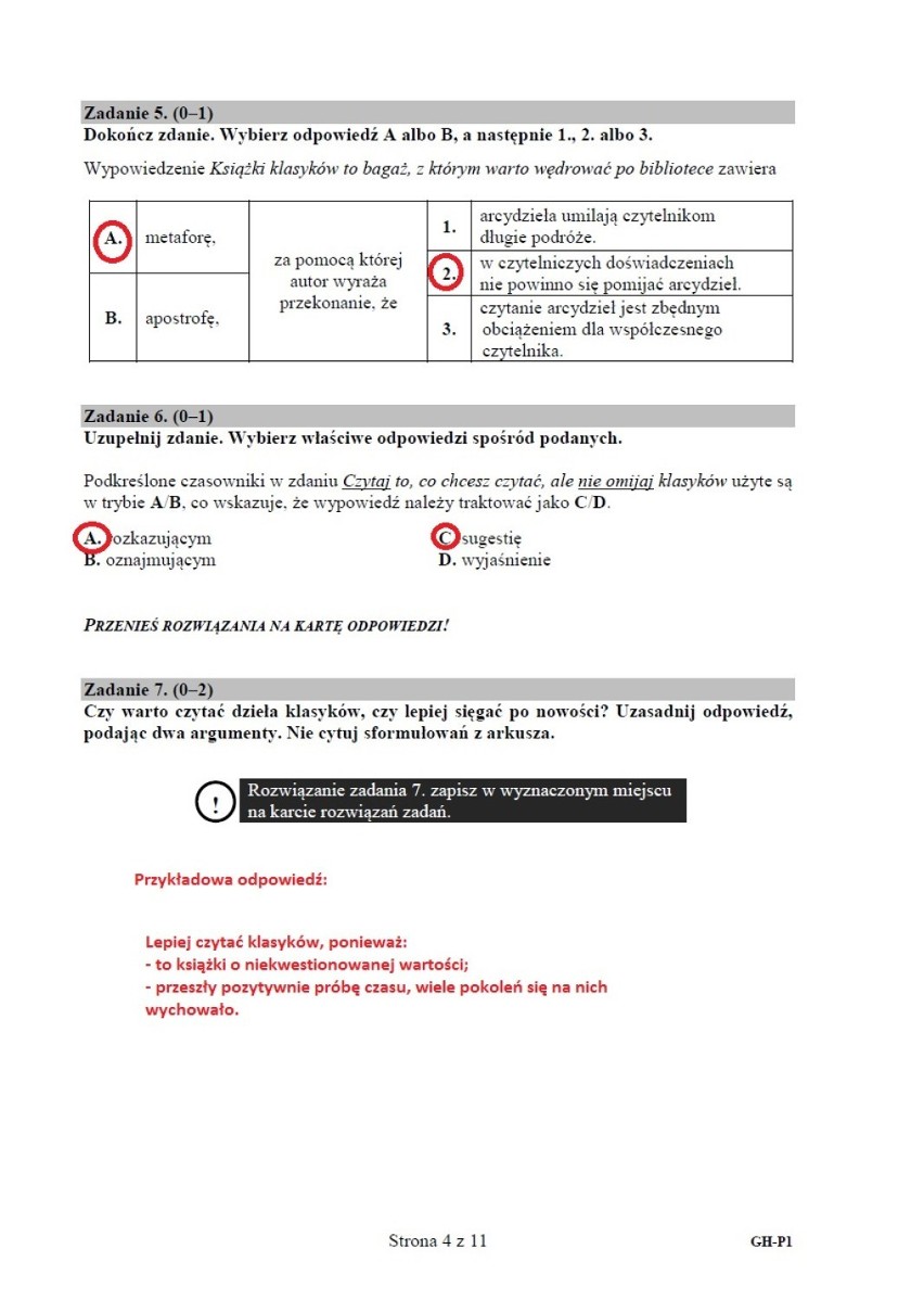 Egzamin gimnazjalny 2017. Test z języka polskiego [ARKUSZE, ODPOWIEDZI]