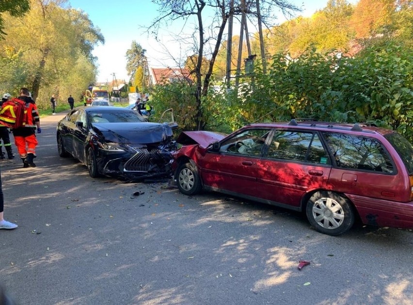 Wypadek na drodze gminnej w Burzynie k. Tuchowa