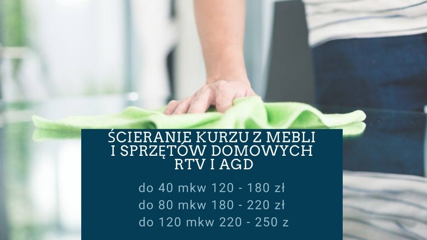 Wycena usługi często jest uzależniona od powierzchni...