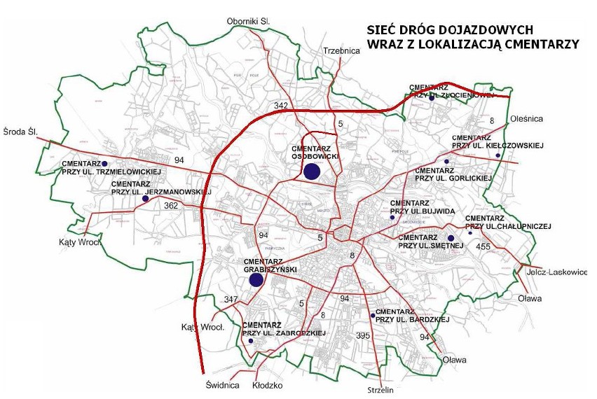 WSZYSTKICH ŚWIĘTYCH: Zmiana organizacji ruchu wokół cmetarzy we Wrocławiu (MAPY)