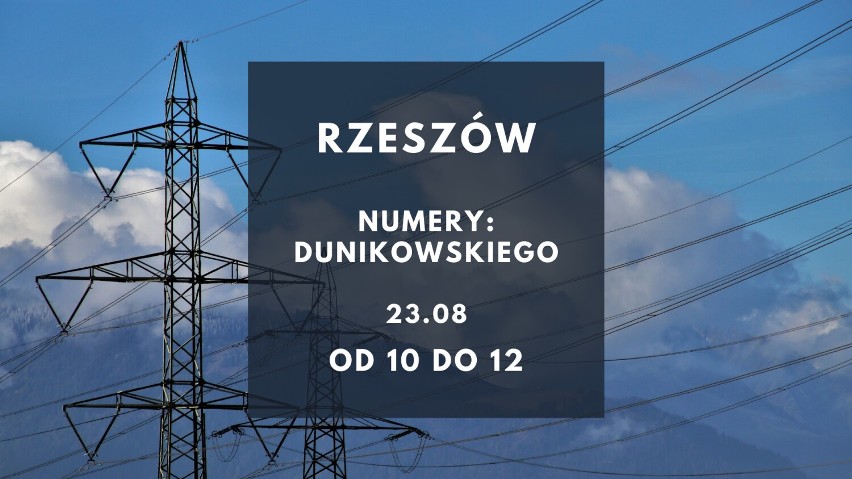 Braki prądu w Rzeszowie i okolicach od 23 sierpnia. Zobaczcie, gdzie nie będzie prądu. Rzeszów, Boguchwała, Lutoryż i inne miejscowości