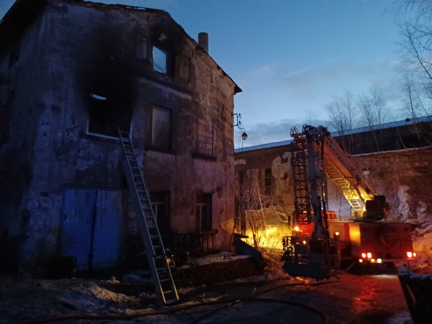 Rozległy pożar strawił mieszkanie w Orłowicach koło Mirska. Strażacy walczyli z ogniem kilka godzin (ZDJĘCIA)