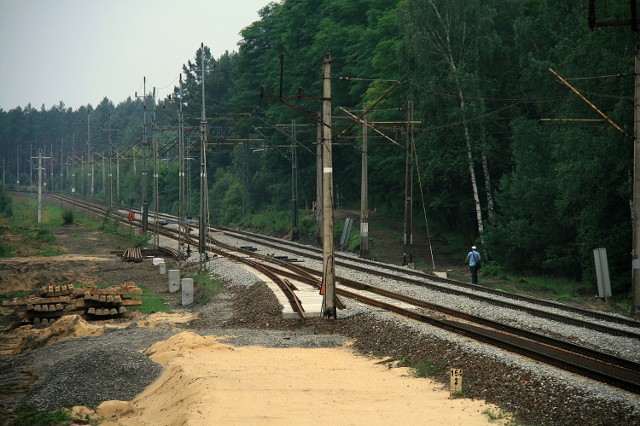 Łącznica w budowie, widok w kierunku Zielonej Góry.