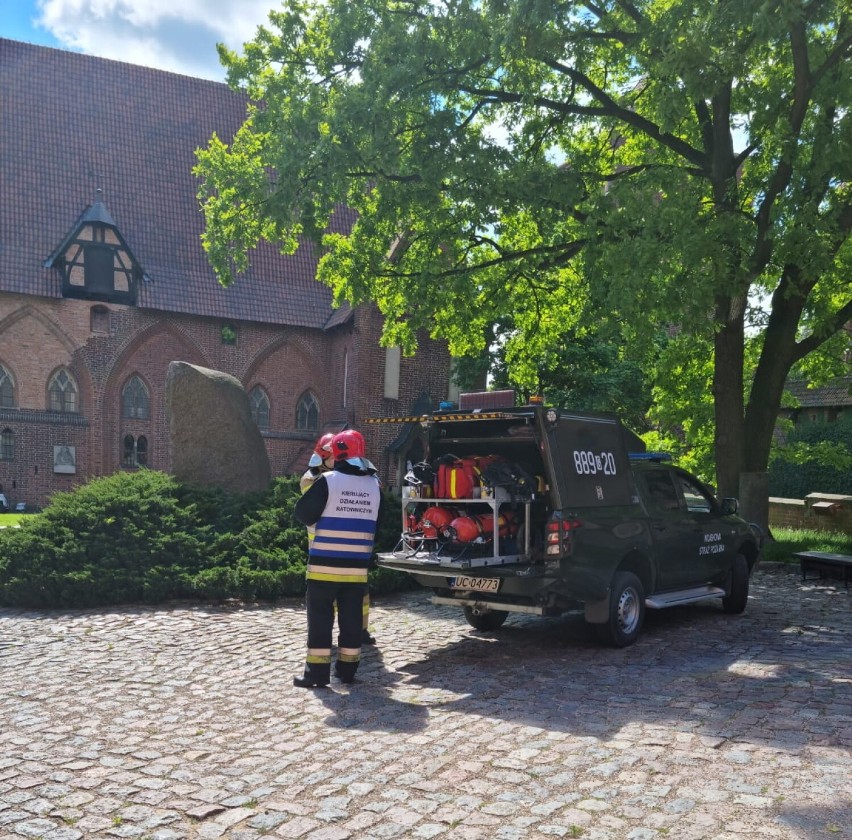 Malbork. Strażacy z PSP ćwiczyli z wojskową strażą w Archiwum Państwowym
