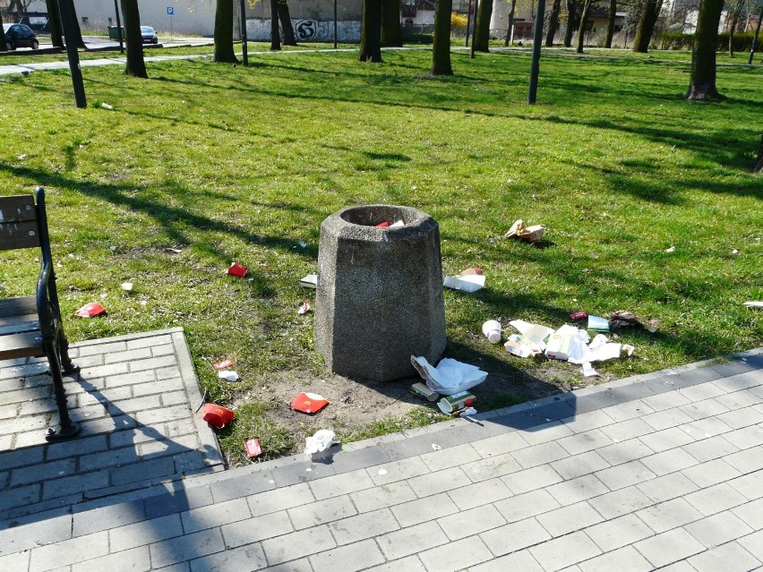 Miasto zerwało umowę z firmą dbającą o porządek w Pabianicach. W parkach leżały śmieci