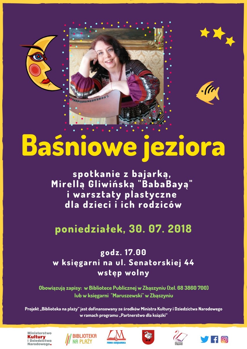 Spotkanie z zawodową bajarką "Bababayą" - Mirellą Gliwińską," Baśniowe Jeziora" w księgarni już 30 lipca