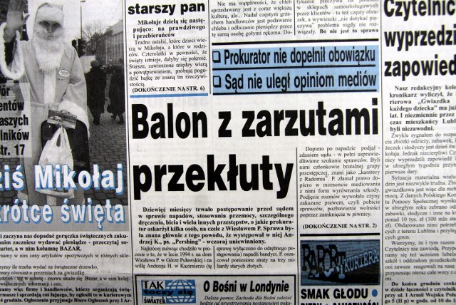 Z historii Lublina: 5 listopada 1996 r. lubelski sąd uniewinnia "Pershinga"