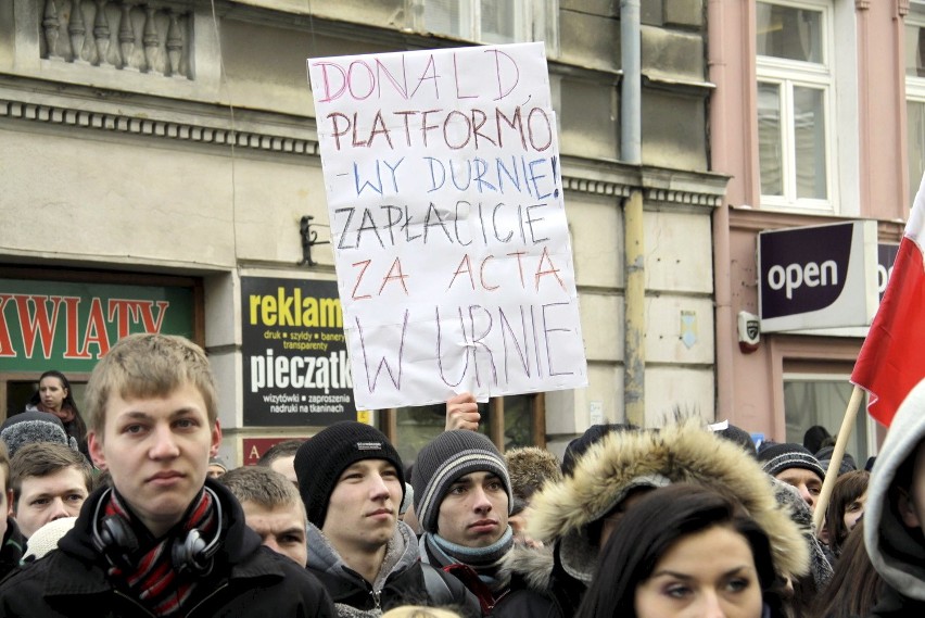 Protest przeciwko ACTA w Lublinie (ZDJĘCIA, WIDEO)