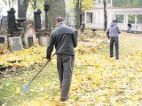 Więźniowie sprzątali cmentarz żydowski przy ul. Brackiej