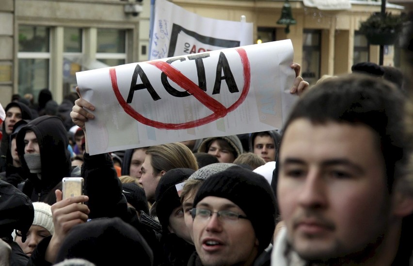 Protest przeciwko ACTA w Lublinie (ZDJĘCIA, WIDEO)