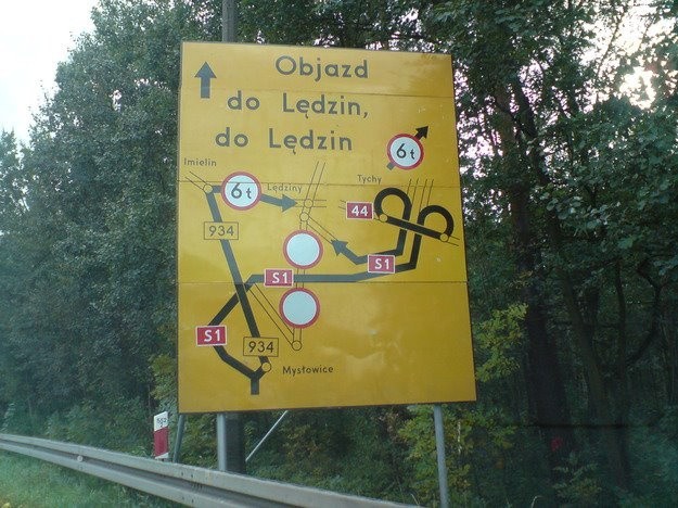 Objazd do Lędzin, do Lędzin