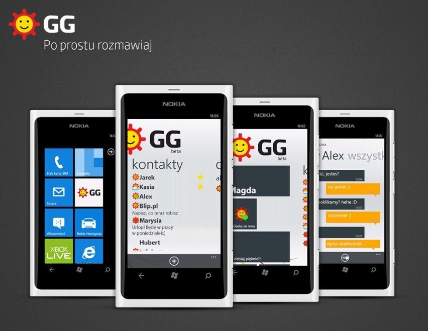 GG czyli dawne Gadu-Gadu dostępne również na Windows Phone.