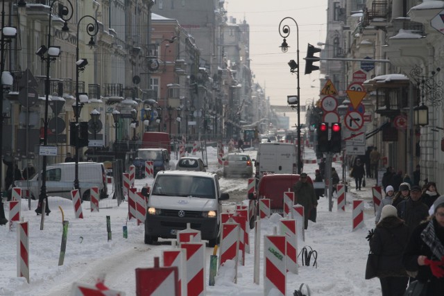 Zima blokuje m.in. remont na ul. Piotrkowskiej