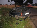 Pijany kierowca i pożar auta na drodze w Ułanowie - gmina Kłecko