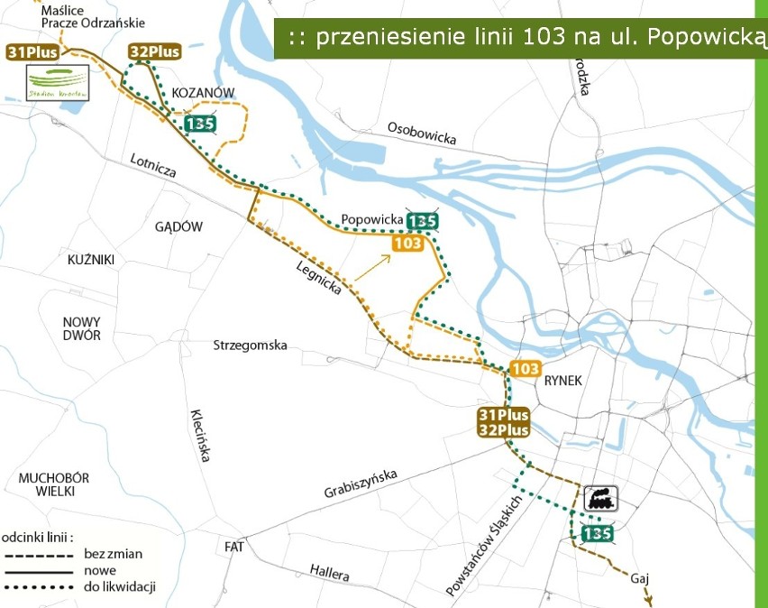 Przeniesienie linii 103 na Popowicką