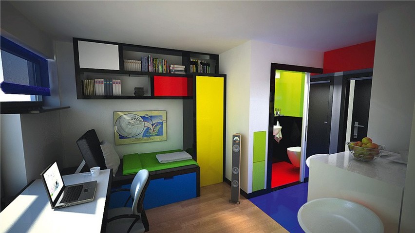 We Wrocławiu powstają miniaturowe mieszkania: 12 metrów! Jak je urządzić? (WIZUALIZACJE)