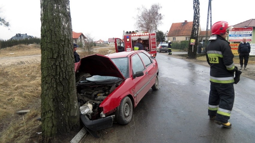 Droga Wrocław- Jelcz-Laskowice: 26-latek wjechał w drzewo (ZDJĘCIA)