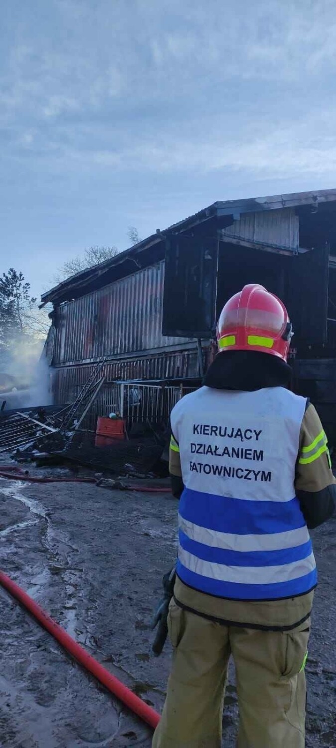 Pożar garażu w Werblini (07.02.2023)