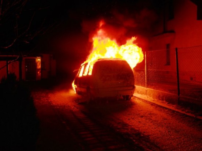 Pożar samochodu w Krotoszynie
