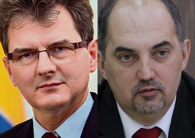 Senator Bogusław Śmigielski (z lewej) chce zająć stanowisko prezydenta Jaworzna Pawła Silberta