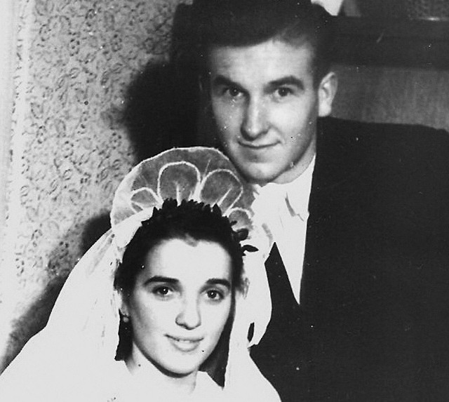 Pani Aniela i pan Kazimierz 55 lat temu, po ślubie