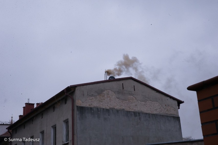 Podpatrzone w Stargardzie. Taki dym z takiego komina na ulicy Warszawskiej