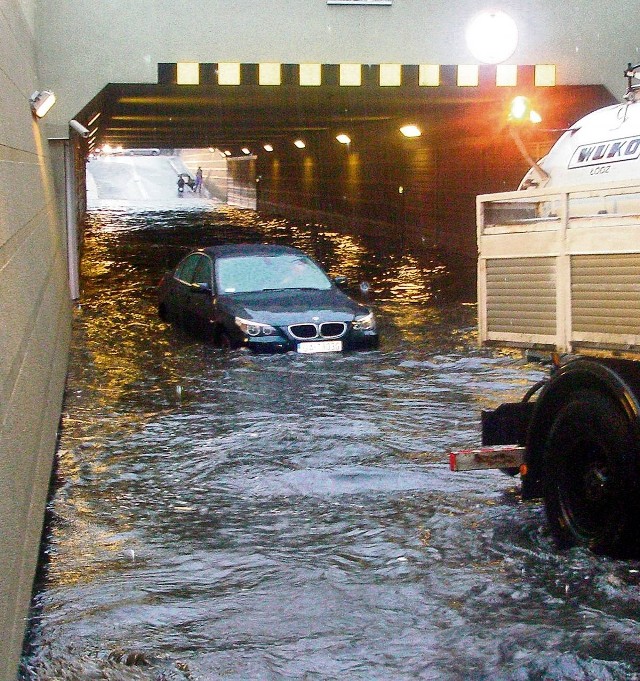 Sopocki tunel podczas niedawnej ulewy