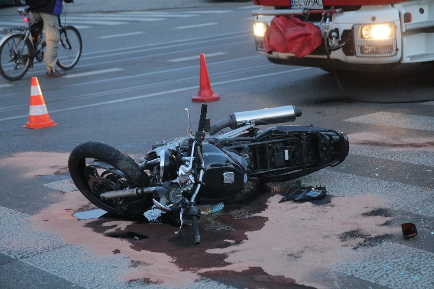 Wypadek na Kilińskiego. Motocyklista zderzył się z...