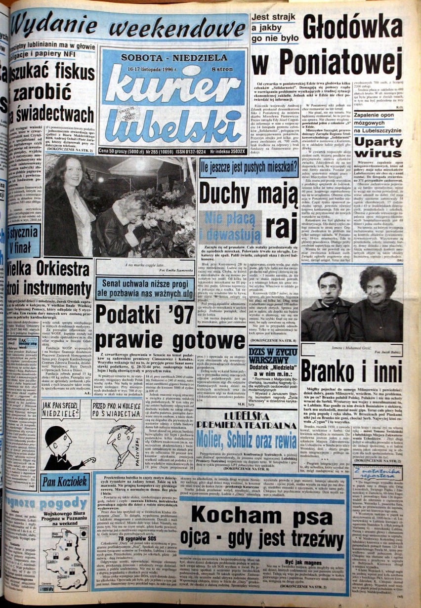 Z archiwum Kuriera: Kurier Lubelski z 16-17 listopada 1996