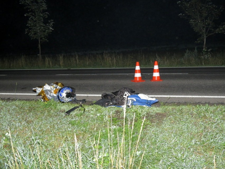 Nocny wypadek motocyklisty. Na drogę wybiegł dzik