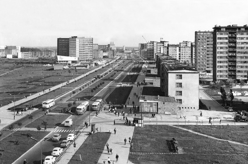 Aleja Niepodległości w Tychach, rok 1972
