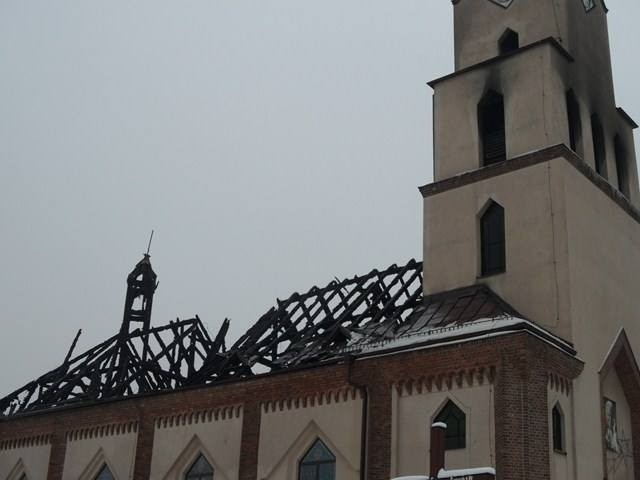 Spalony kościół w Orzeszu-Jaśkowicach