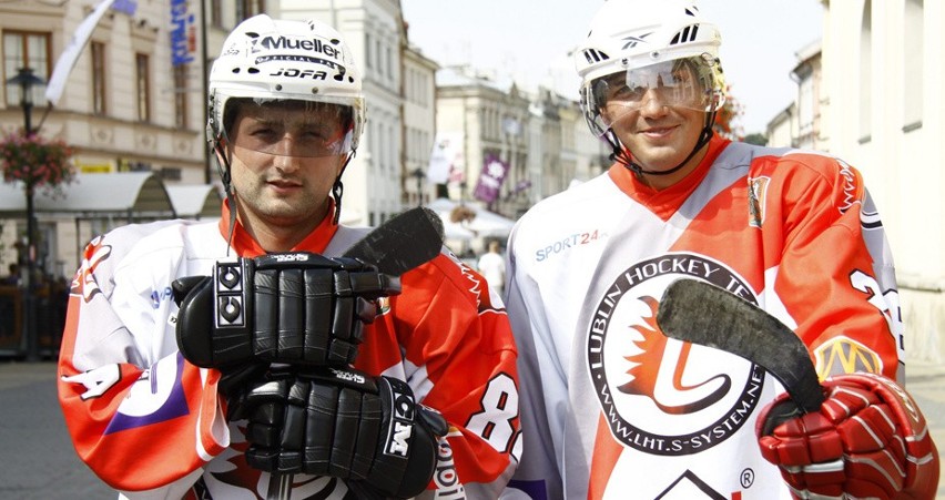 Piotr Kusiak i Bartłomiej Walczewski z Lublin Hokey Team