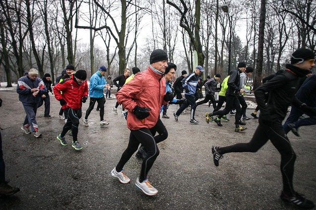 Parkrun w parku Poniatowskiego w Łodzi - 2 lutego 2013.